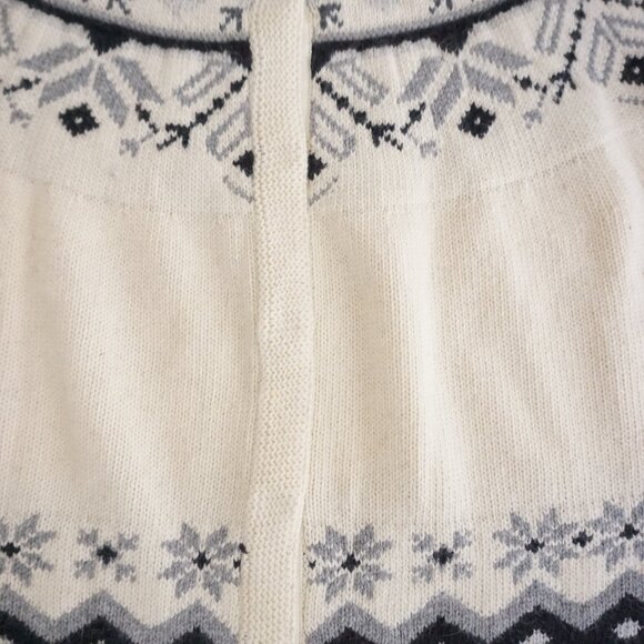 Sundance Cream & Black Fair Isle Wool Blend Cardigan Old Money Wintercore M - Picture 7 of 10